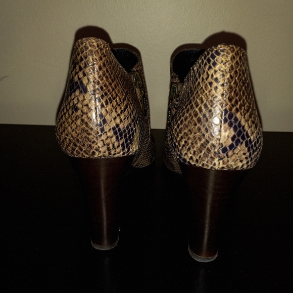 Geox Respira Leather Faux Snakeskin Bootie - Picture 6 of 11